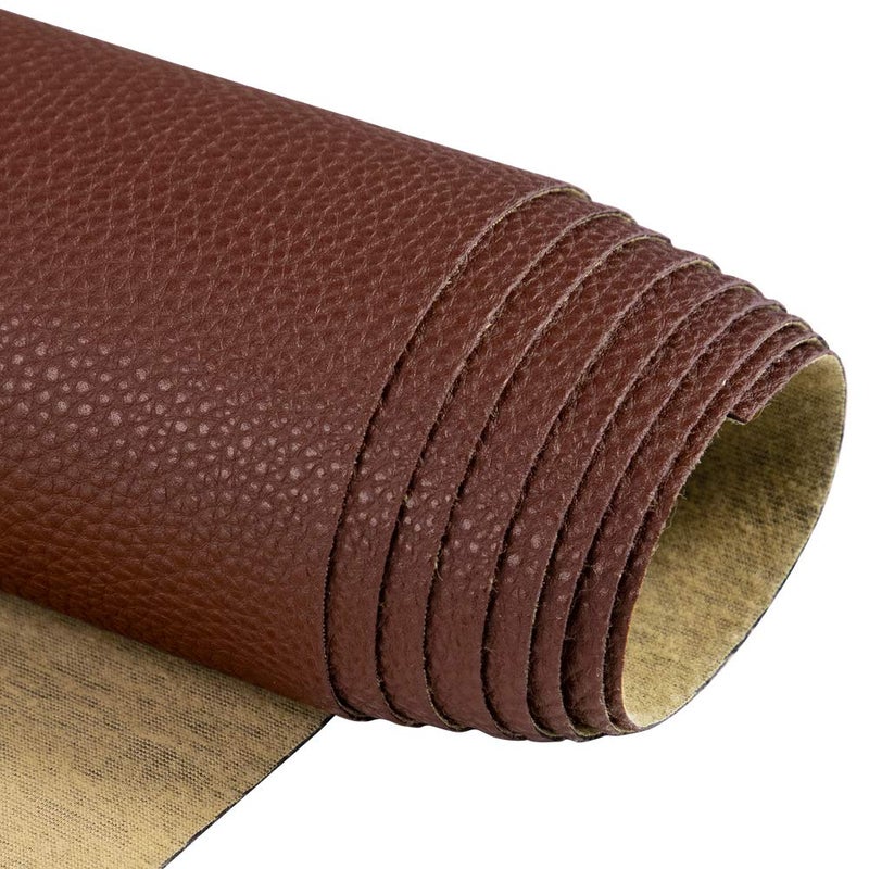 TORRAMI Soft Synthetic PU Fabric Material Faux Leather Sheets 1 Yards 54" x 36", 0.95mm Thick for Upholstery, DIY Crafts,Pebbled Pattern Coffee - Image 1